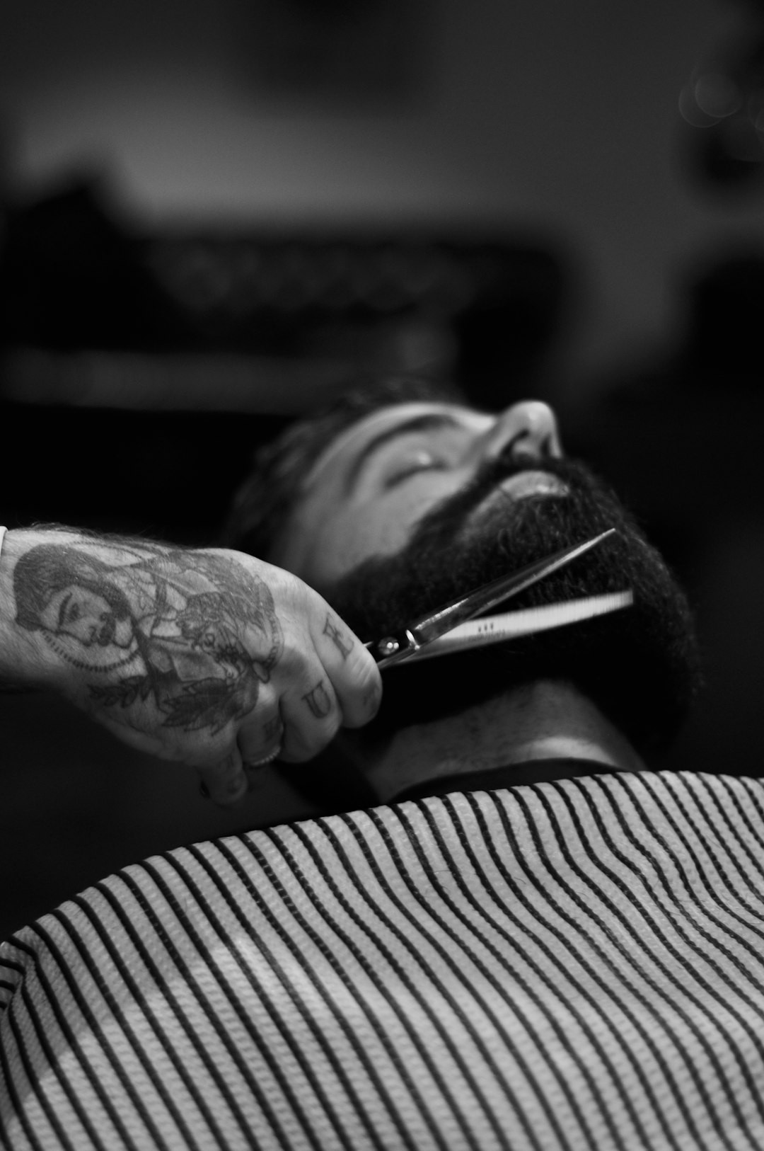 In Cork, there is a new barber in town specializing in classic cuts. Here we can see “the man in the chair,” relaxing and enjoying some peace and quite, while the barber cleans him up a bit.